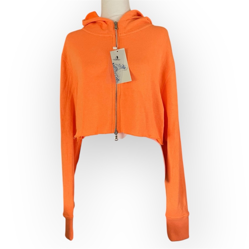 NWT Icyzone Cropped Hoodie Neon Orange Size Large